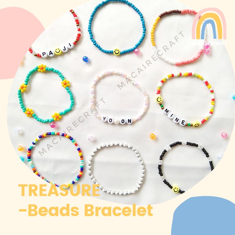 TREASURE Beads Bracelet | Gelang Treasure Kpop Idol | Jeongwoo | Mashiho | Doyoung | Yoon Jaehyuk | 