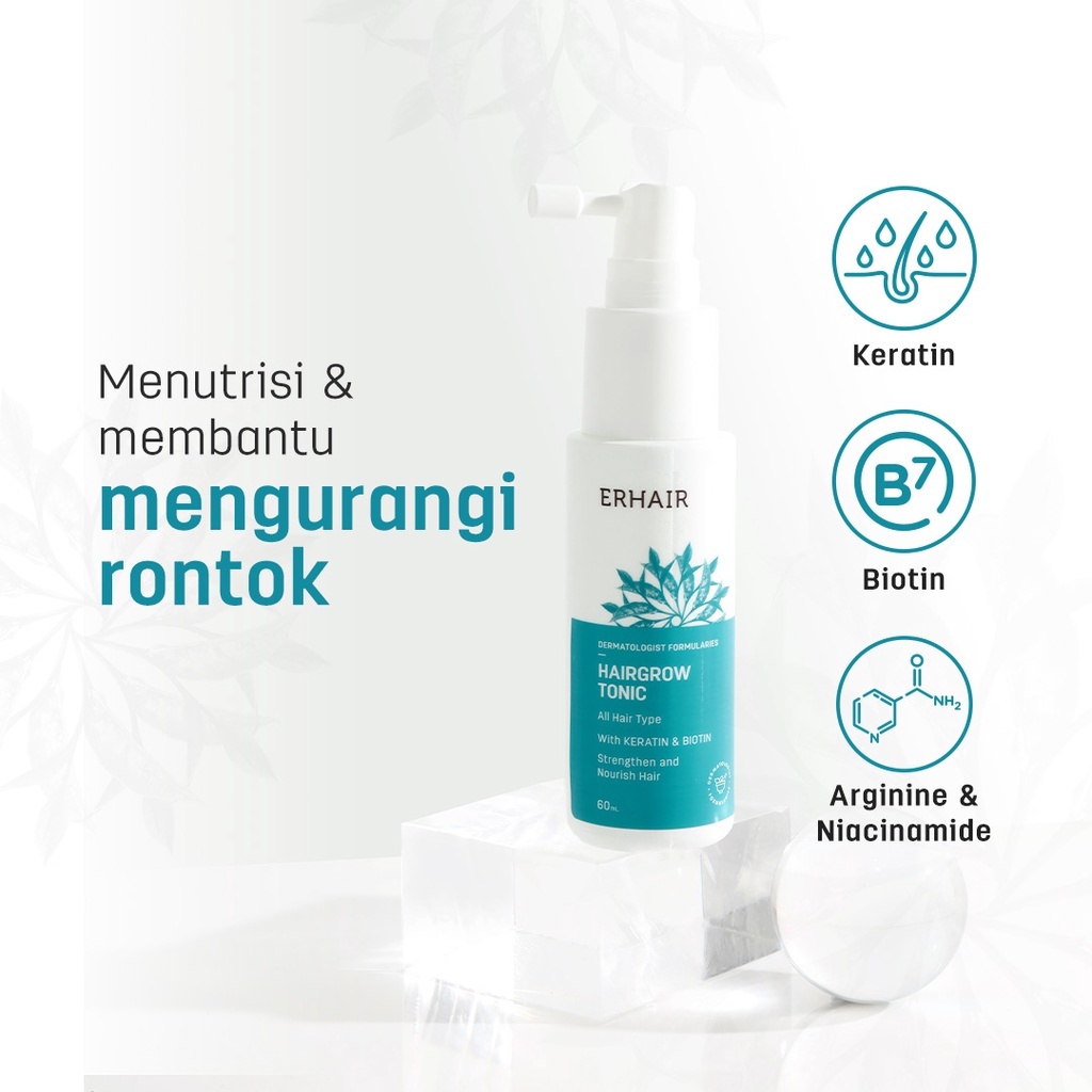 ERHAIR Bundle Hairgrow Shampoo 370ml + Hair Tonic 60ml - Paket Rambut Anti Rontok-4