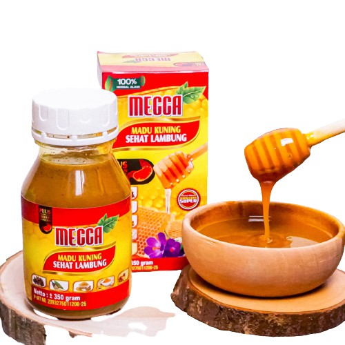 MECCA MADU SEHAT LAMBUNG MADU KUNING BERKHASIAT MENGOBATI SAKIT MAAG DAN TUKAK LAMBUNG | GERD 350 GR