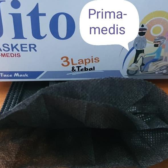 Masker Jito non medis 3 ply 1 box (hitam) (READY)