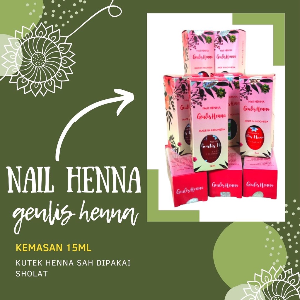 Geulis Henna 15 ml Kutek Henna Kuku Halal Nail Henna Muslimah Halal