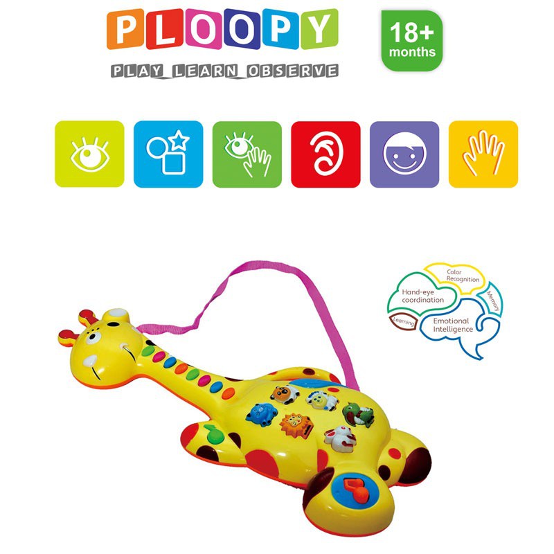 PLOOPY GIRAFFE GUITAR WITH MUSIC AND LIGHT / MAINAN ANAK