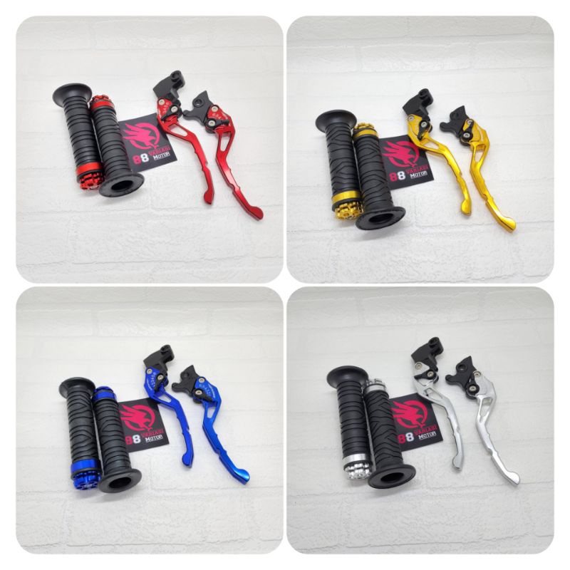 Paket Vixion - Handle Rem Vixion Full CNC Model Stelan + Handgrip Ring CNC