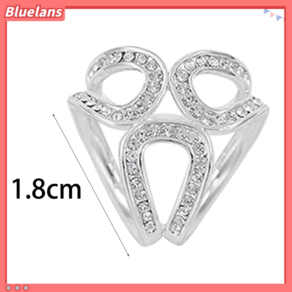 Bluelans Scarf Buckle Clip Simple Easy Matching Alloy Three-ring Rhinestone Shawl Holder Travel