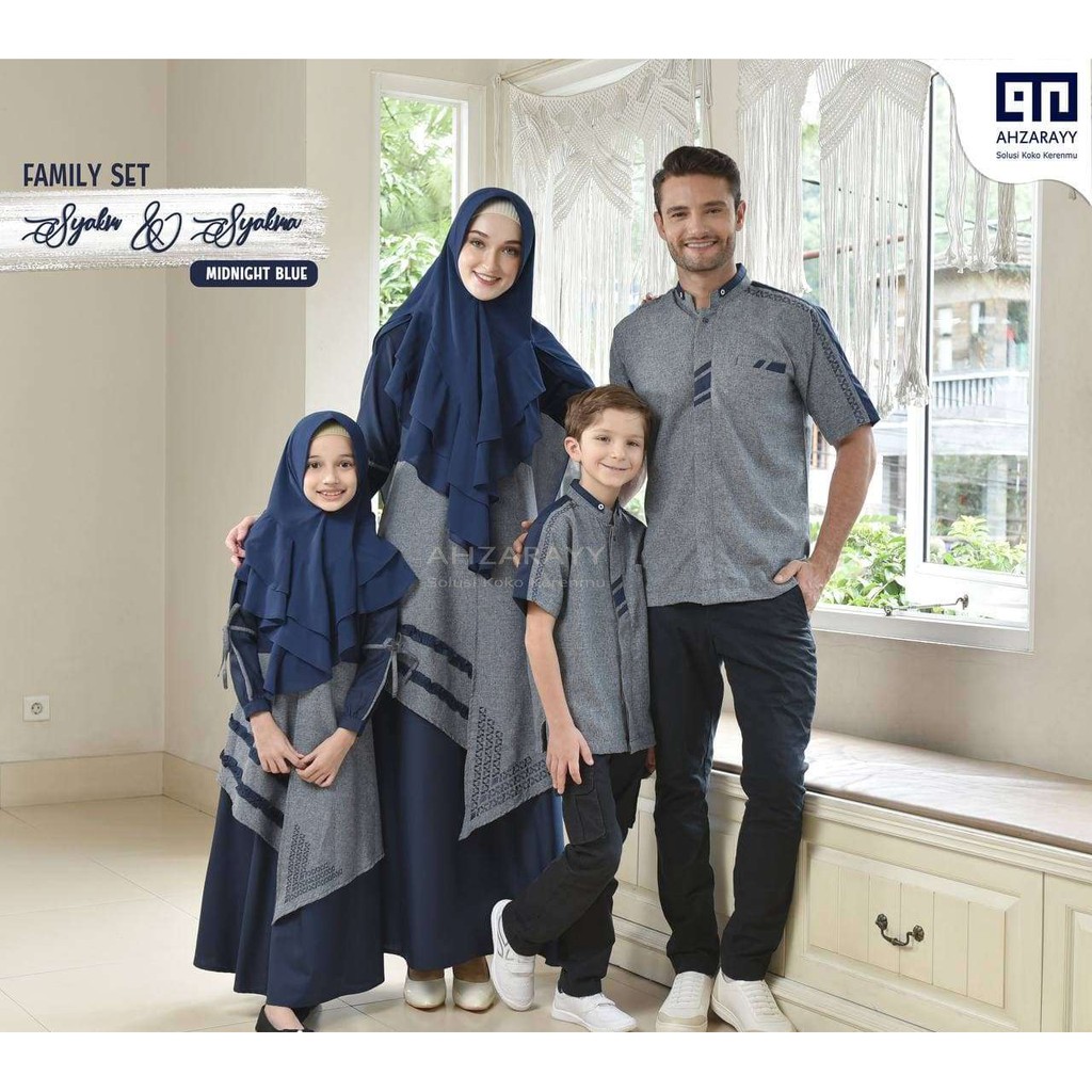 Family Set SYAKIR SYAKIRA - Midnight Blue - original by AHZARAYY