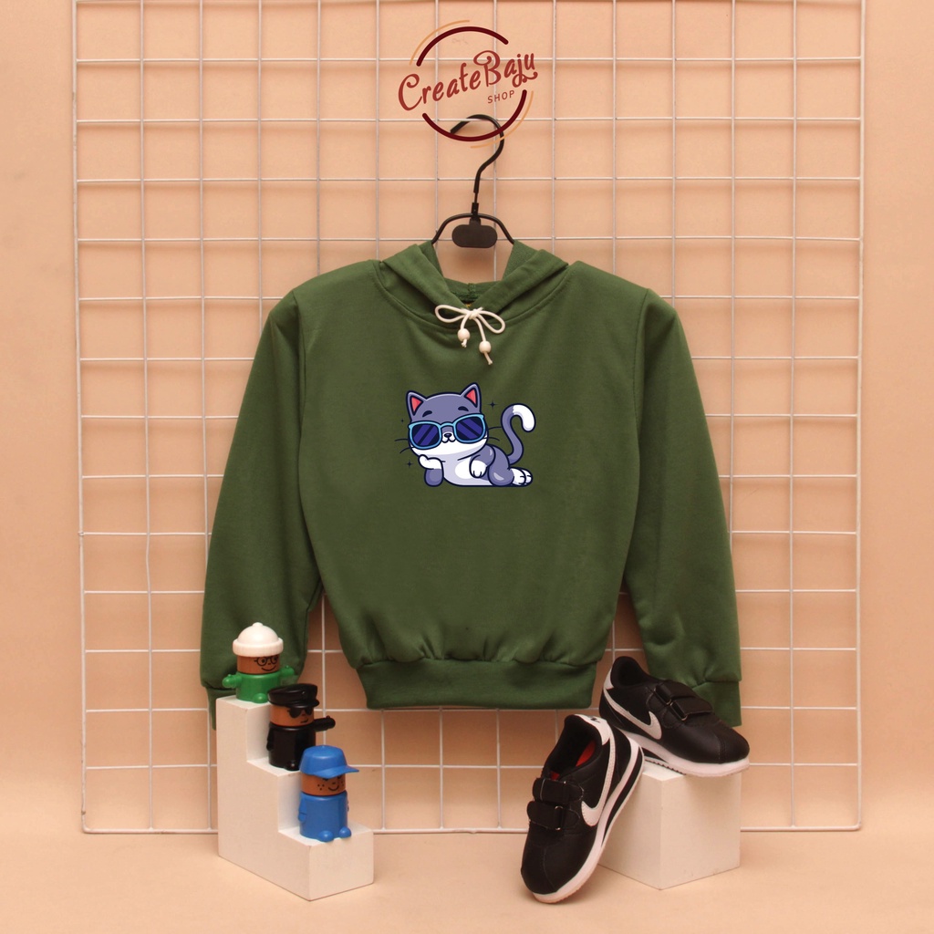JAKET HOODIE ANAK UNISEX KUCING BABYTERRY LENGAN PANJANG FASHION TERMURAH JAKET ANAK POLOS