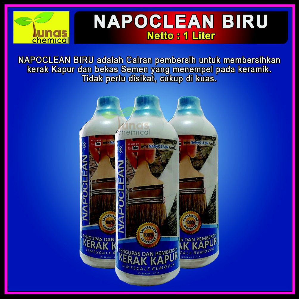NAPOCLEAN BIRU Membersihkan Keramik Dari Noda Semen dan Kapur
