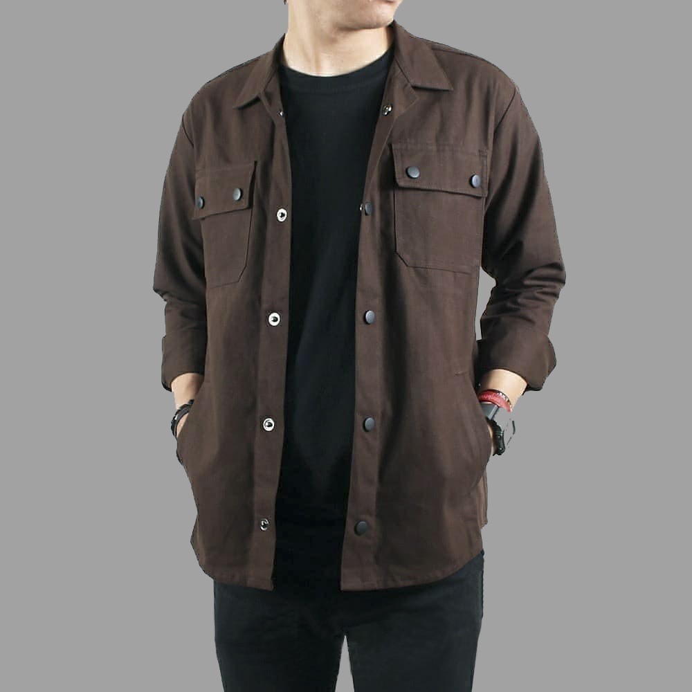 [BISA COD] JAKET KEMEJA SEMI PARKA BIG SIZE XXL SK2 / JAKET SEMIPARKA JUMBO / JAKET SEMI PARKA PRIA