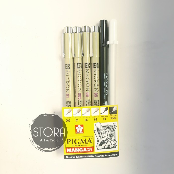 

Sakura Pigma Manga Basic Set 6 Micron Gelly Roll White Mikron Original