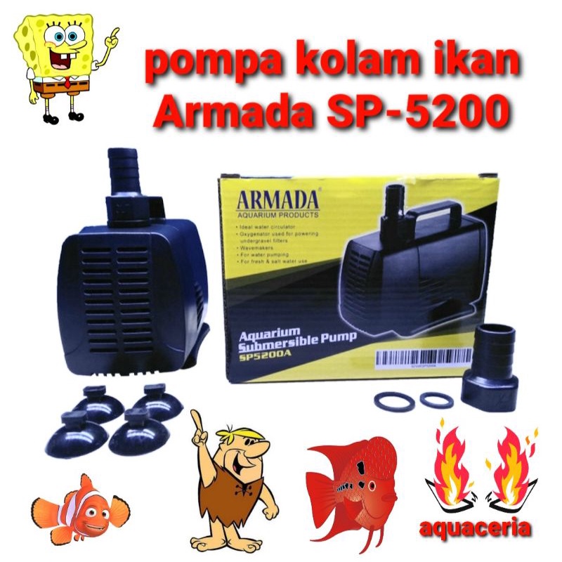 ARMADA 5200 POMPA CELUP AIE AQUARIUM KOLAM IKAN HIDROFONIK