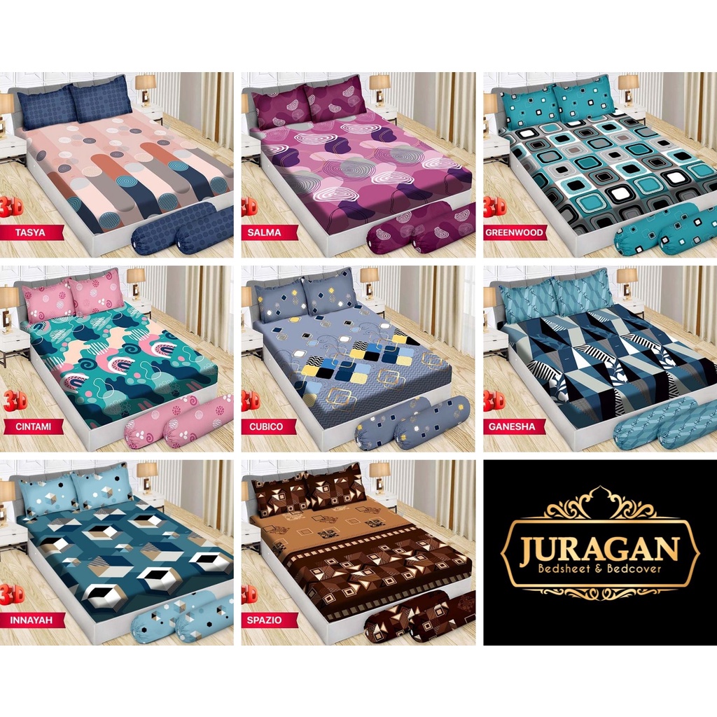 BONITA SPREI QUEEN SIZE 140x200 145x200 150x200 MOTIF MINIMALIS 3D