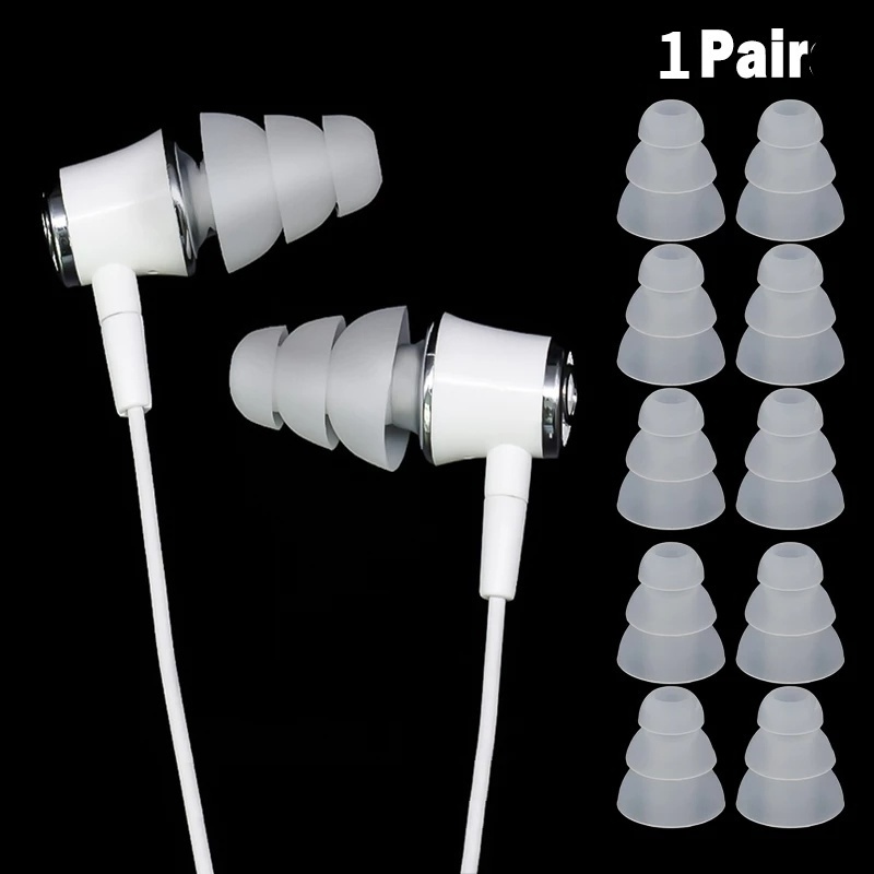 2 Pcs / 1 Pasang Earpads Bahan Silikon Untuk Earphone In Ear