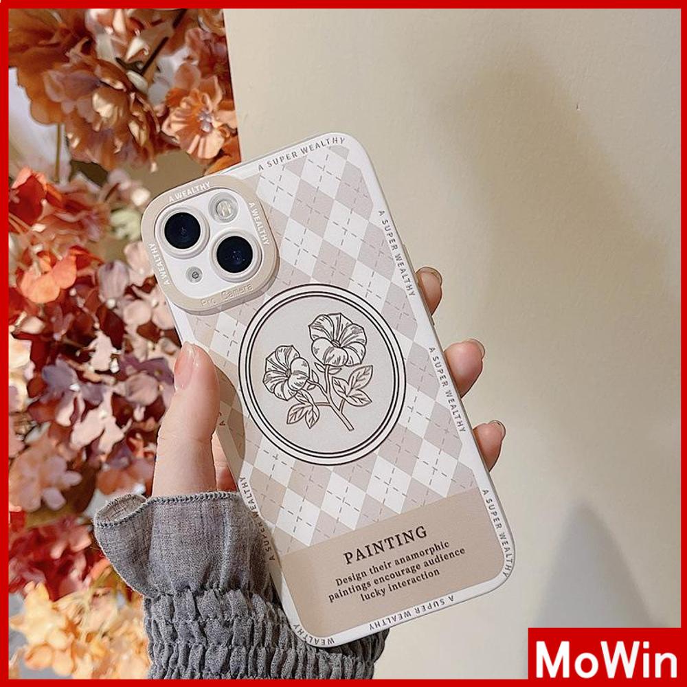 iPhone Case Silicone Soft Case TPU Clear Case Angel Eye Protection Camera Shockproof Brown Checkered Flower For iPhone 13 Pro Max iPhone 12 Pro Max iPhone 11 iPhone 7 Plus