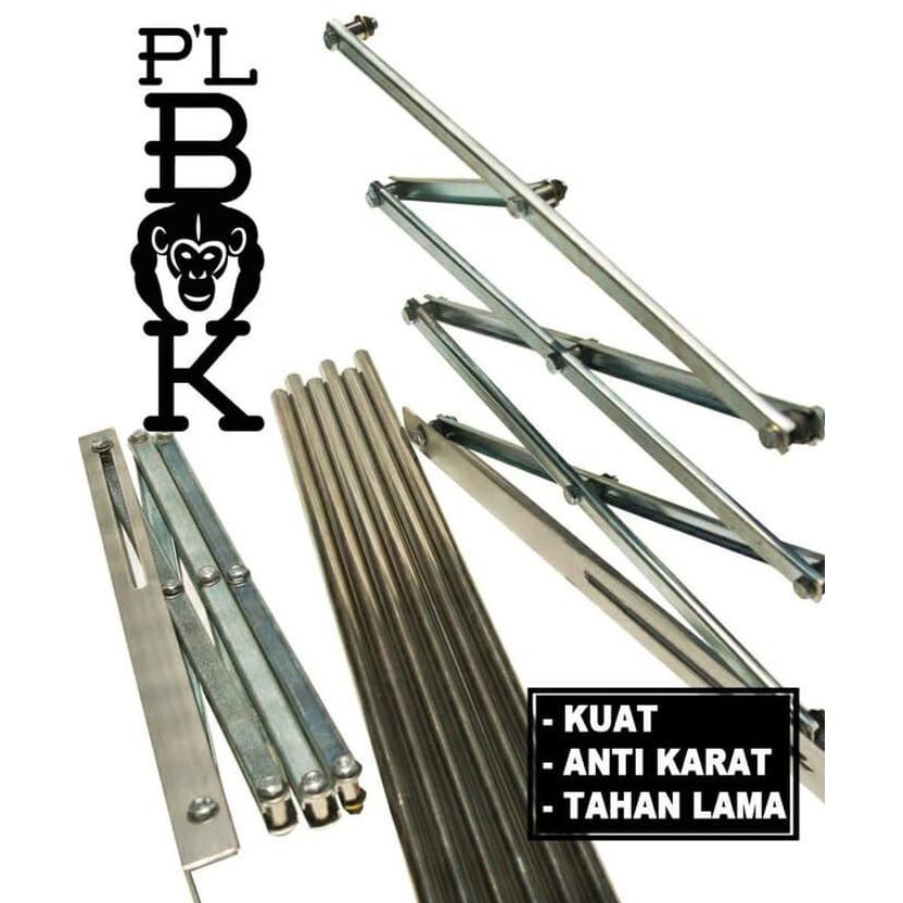 Jemuran Dinding Lipat Stainless Jemuran Lipat Plbok Double 100 Cm