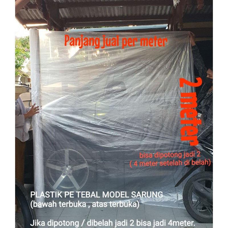 Plastik Cor Super Jumbo 2meter | Plastik PE Roll Gulung Besar 1,5meter | Plastik meteran bangunan