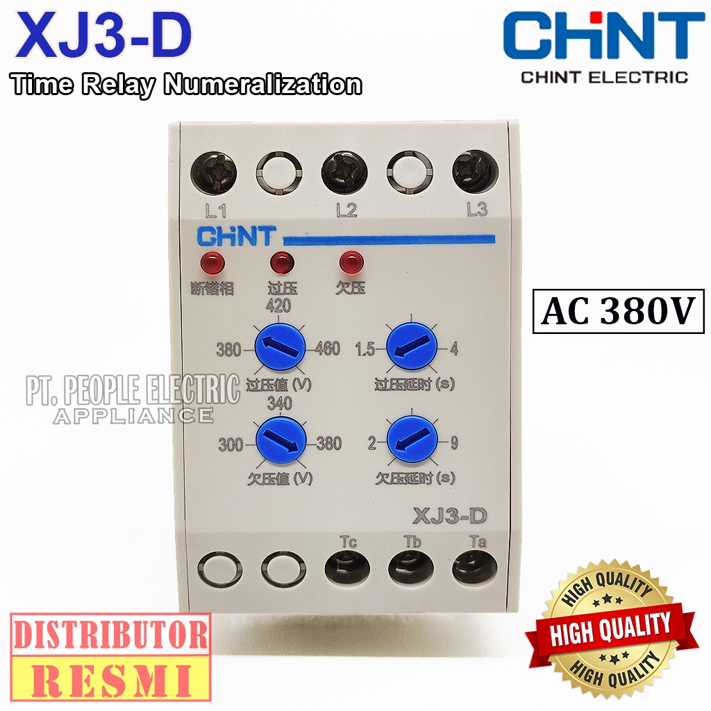 Jual Phase Failure Relay XJ3D Chint AC 380V Indonesia