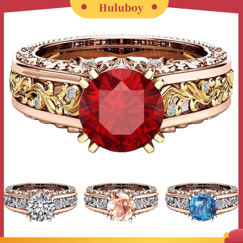 Hu Hu Hu Hu Hu Alat Bantu Pasang Kacamata♡ Cincin Berlian Imitasi Bentuk Bulat Model Hollow Untuk Pernikahan