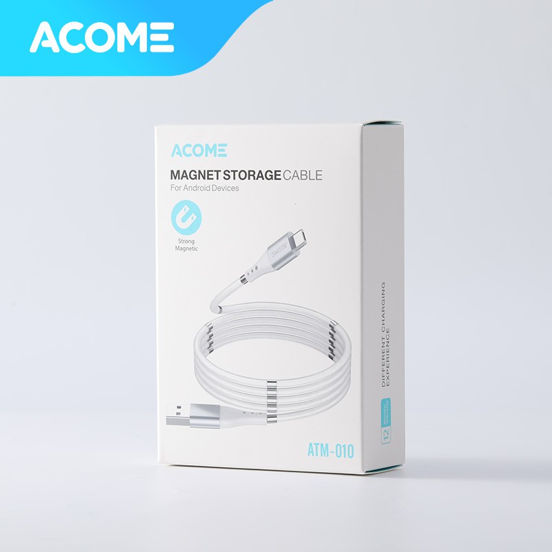 ACOME Kabel Self Winding Magnetic Fast Charging 2.4A Garansi Resmi 1 Tahun ATM010 – Micro USB