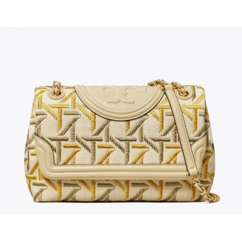 TORY BURCH FLEMING SOFT EMBROIDERED CONVERTIBLE SHOULDER BAG