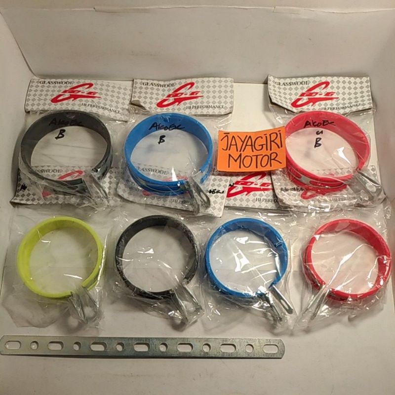 1 Pcs Tahanan Knalpot Universal Klem Bracket Breket Kleman Gantungan Racing Variasi Besi Plat Bulat