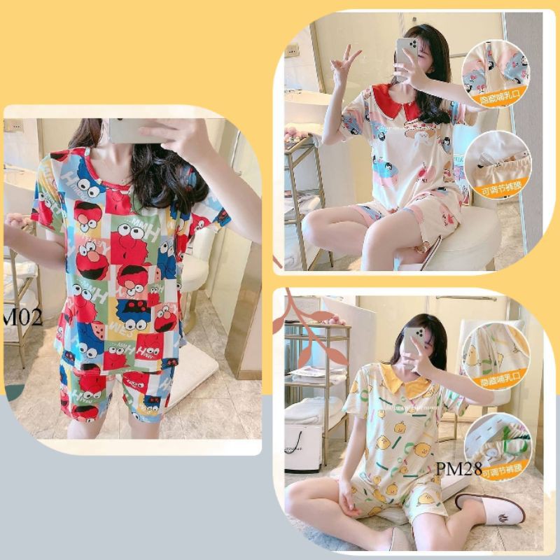 Baju Tidur menyusui dan hamil Celana pendek