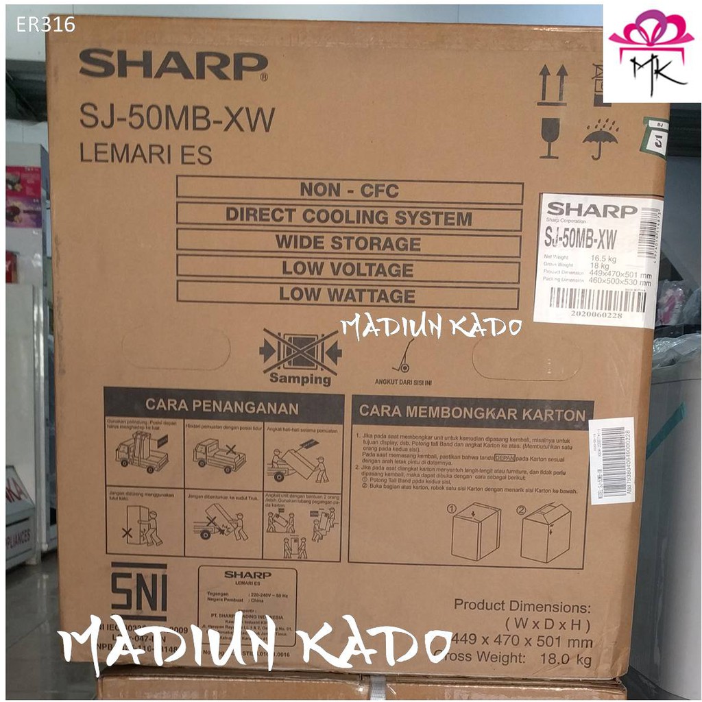 Kulkas Sharp Mini Bar SJ-50MB-XW - Berat dikecilkan, tolong baca deskripsi dahulu