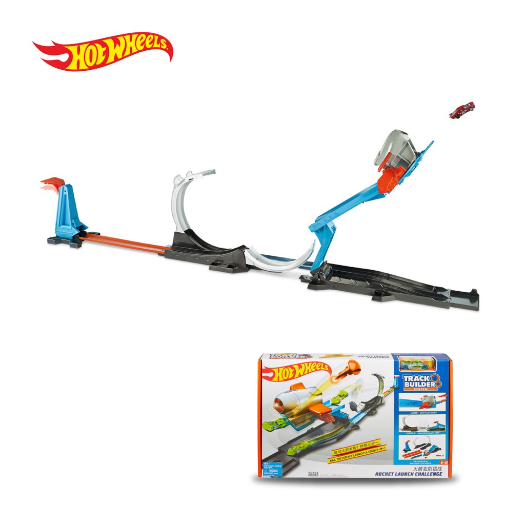 hot wheels track builder rocket launch set