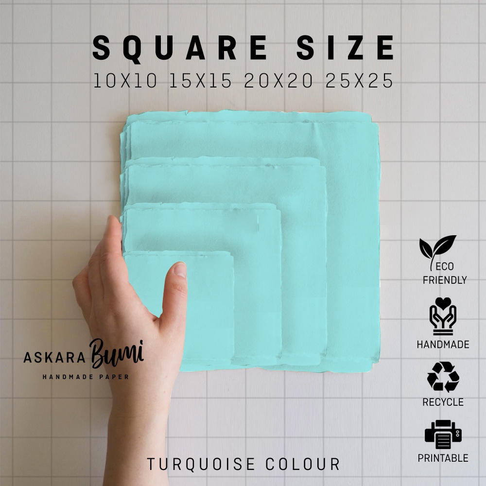 

Kertas Daur Ulang // Handmade // Ramah Lingkungan // eco friendly // Turquoise-Square