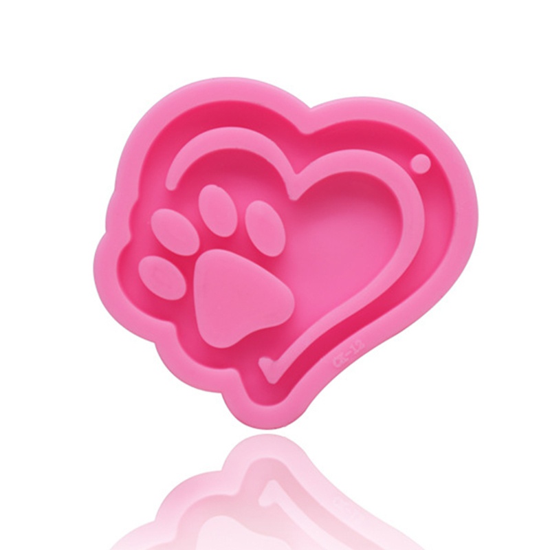 SIY  Crystal Epoxy Resin Mold Love Heart Bear Paw Keychain Casting Silicone Mould DIY Crafts Jewelry Pendant Making Tools