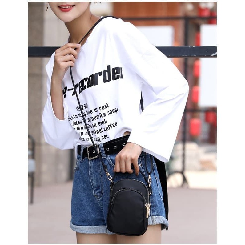 Bayar Di Tempat Tas Selempang Pouch Korea Nilon Wanita / Women Nylon sling Bag DS023