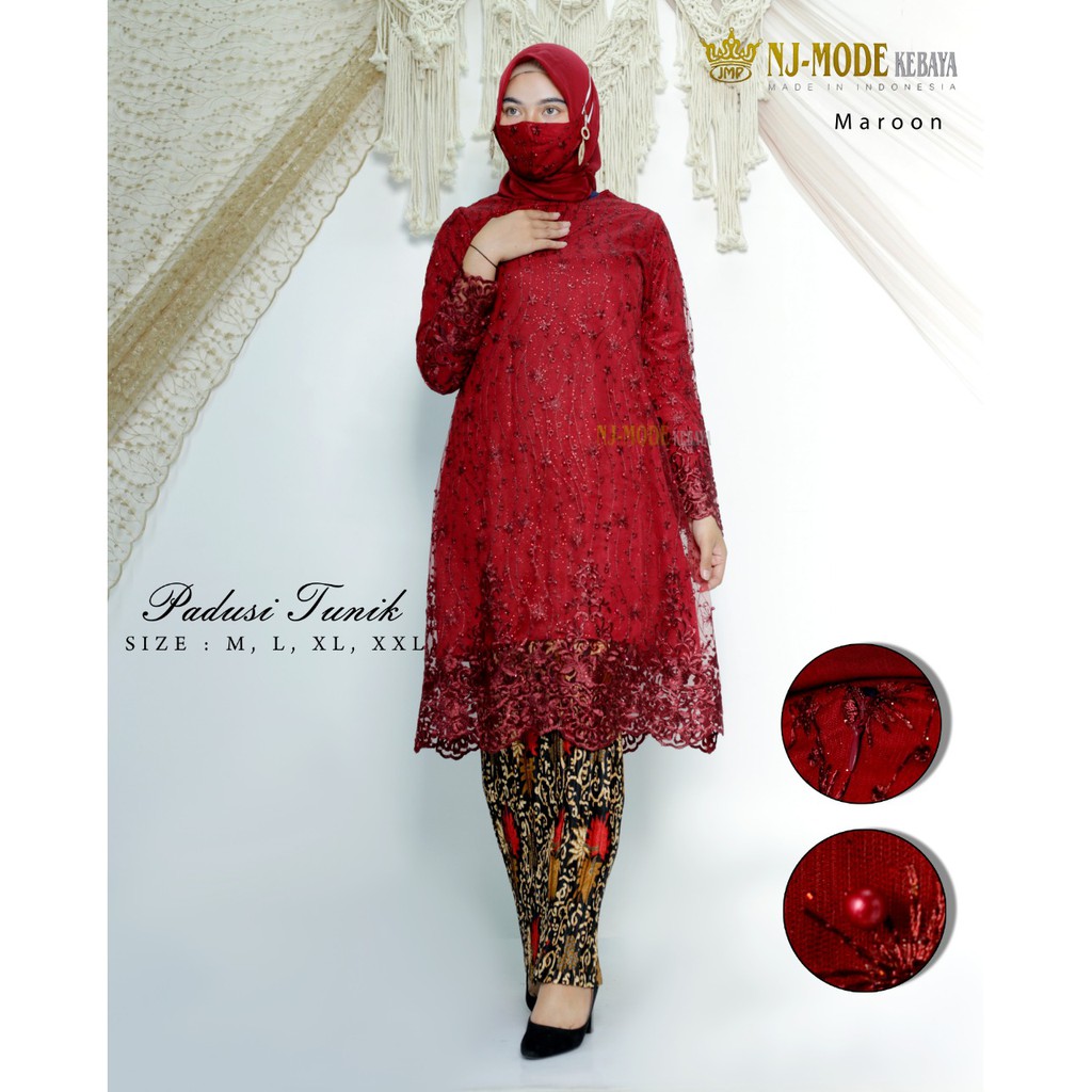 SET TUNIK TULLE BORDIR MUTIARA / TUNIK TULLE BORDIR TEBAL