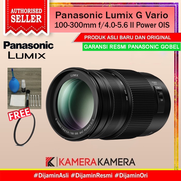 Panasonic Lumix G Vario 100 300mm F 4 0 5 6 Lensa Kamera Free Filter67mm Cleaning Kit Resmi Shopee Indonesia