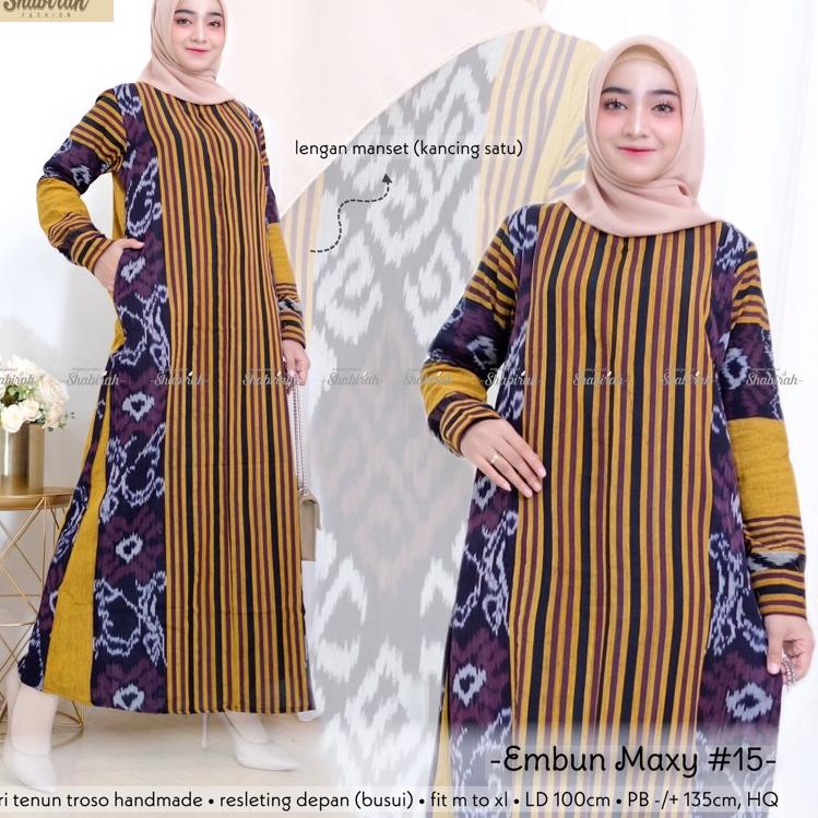Paling Diminati.. termurah COD - gazza embun maxy (gamis tenun busui/dress batik/gamis tenun troso o