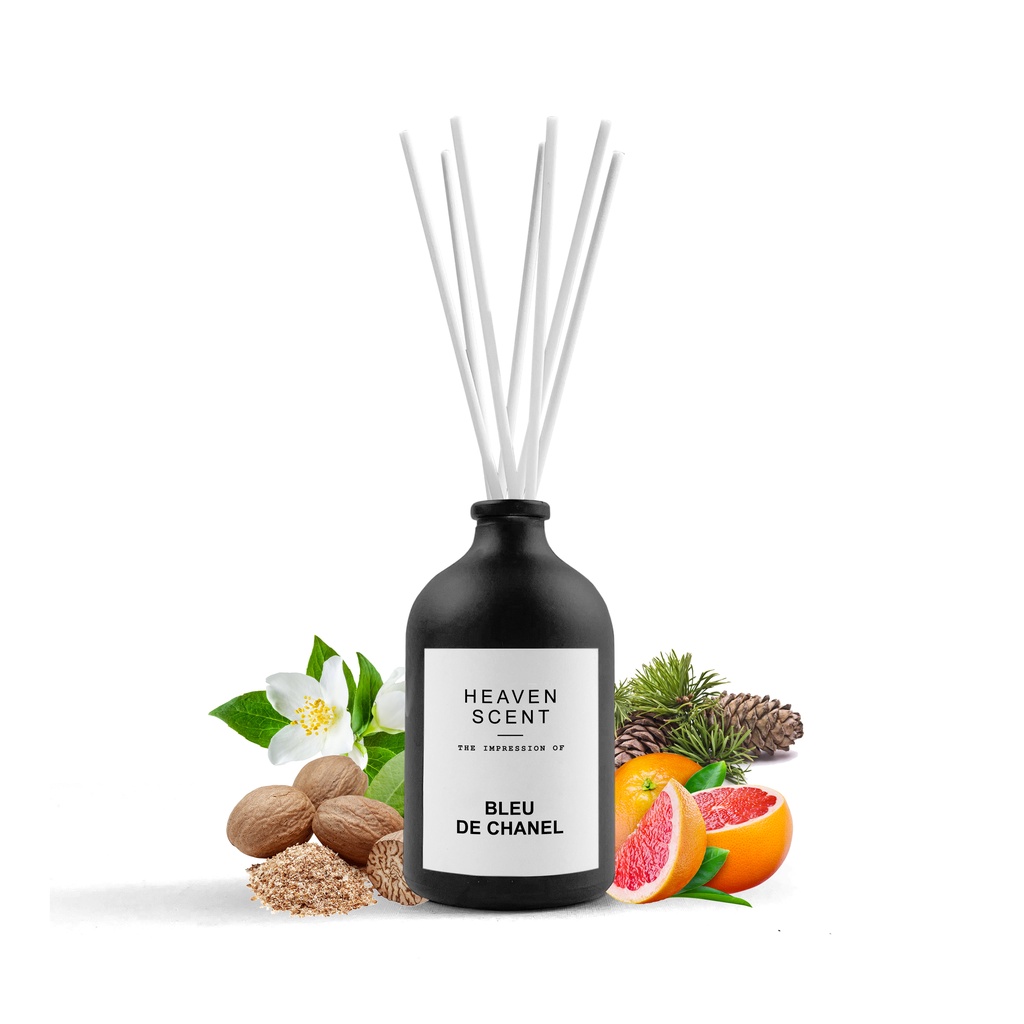 HEAVEN SCENT Luxury Reed Diffuser 100ml - Pengharum Ruangan Aromaterapi Inspired by Fragrances-Bleu De CHL