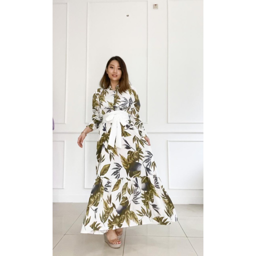 Vanesha Margaretta - 637 dress Daun (ada set cople kluarga) #gamis muslim#fashion wanita#fashion muslim