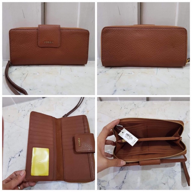 DOMPET FOSSIL MADISON ZIP BROWN