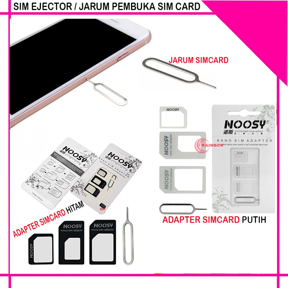 SIM EJECTOR / JARUM PEMBUKA SIM CARD / TUSUKAN SIM / PIN KEY Nossy Adaptor Simcard 3in1 Pin Injektor