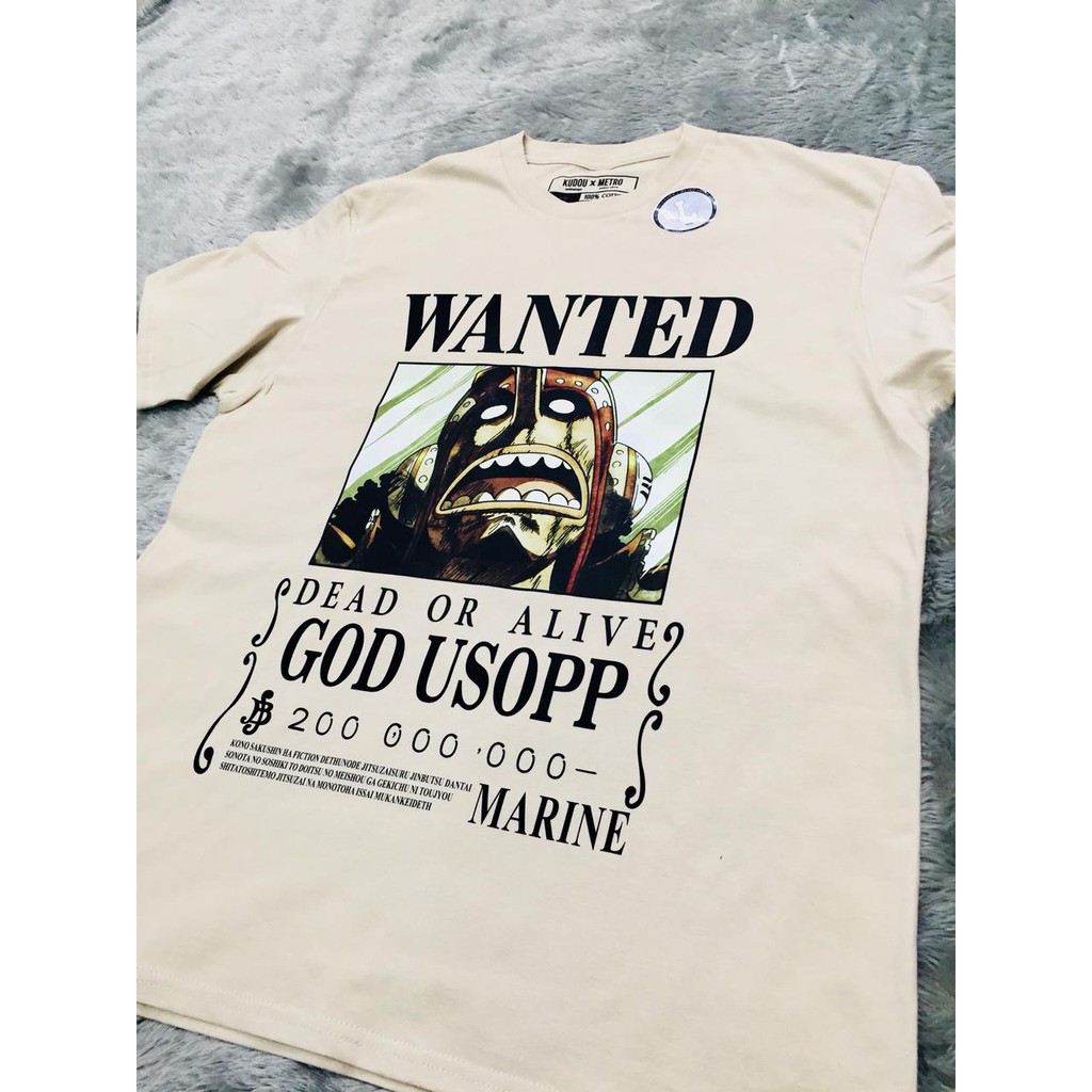 Tshirt God Usopp Wanted Mugiwara Onepiece Anime Manga Premium