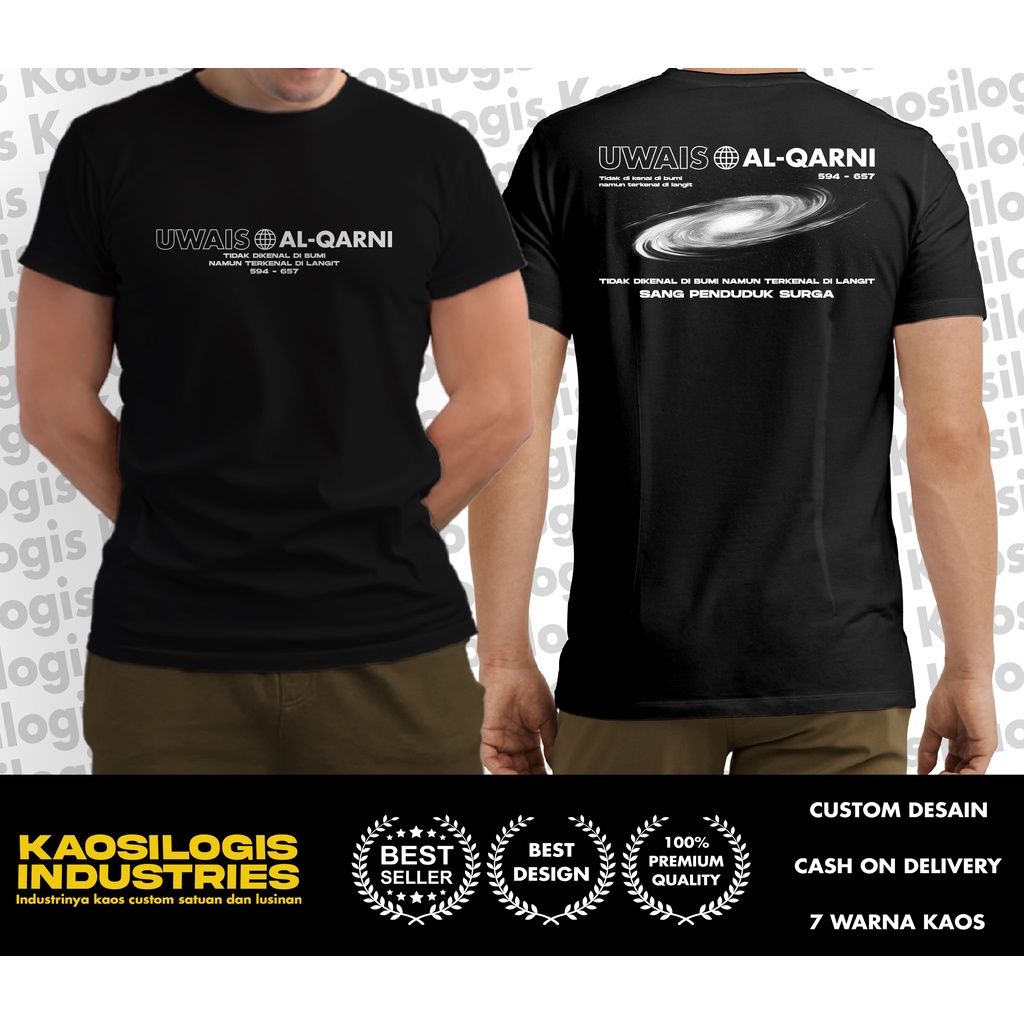 Kaos Dakwah Uwais Muslim Original Lengan Pendek Kualitas Premium Cotton Combed 30s NC Sablon DTF Kao