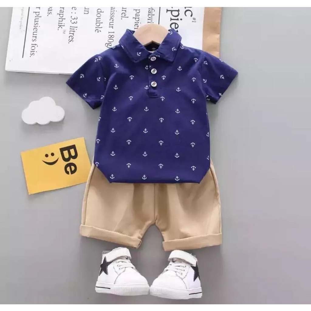 SETELAN MOTIF JANGKAR TERBARU/BISA PILIH WARNA 1-5 TAHUN