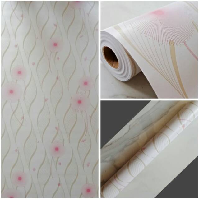 Wallpaper Sticker Dinding Motif Bunga Salur CY1048