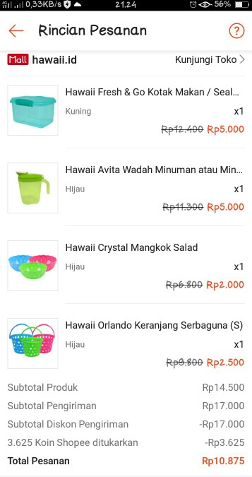 Hawaii Avita Wadah Minuman Atau Minyak / Eskan Drink Container 700 Ml