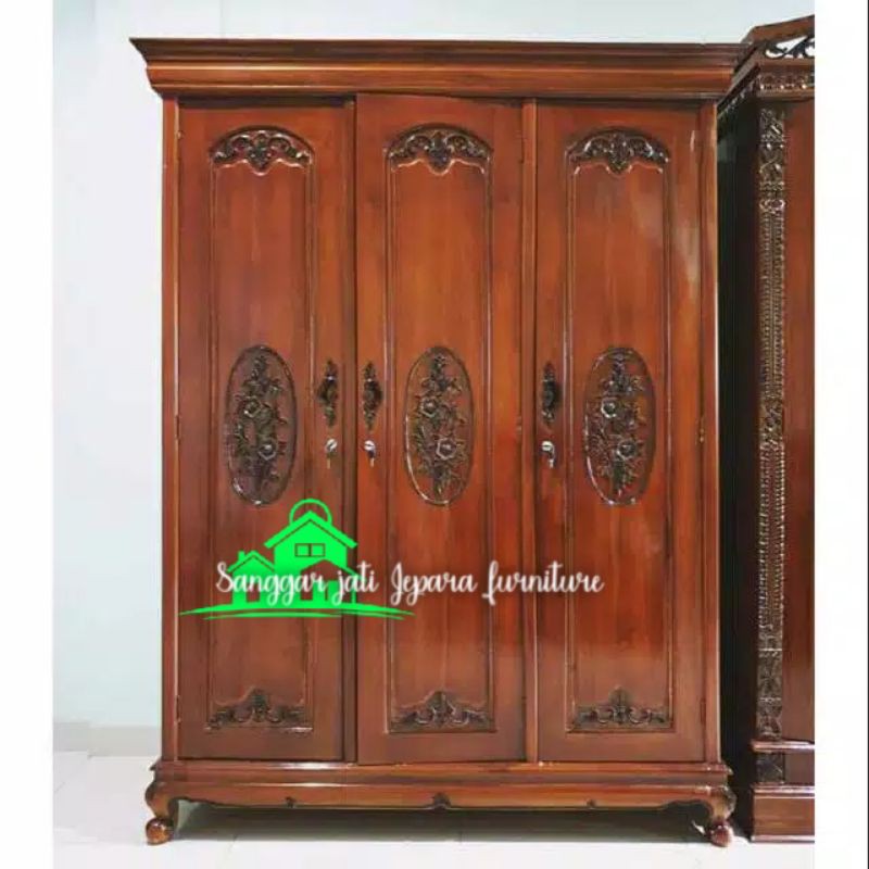 almari jati mawar meubel jepara