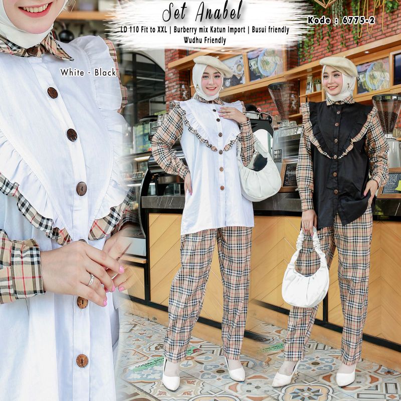 ONE SET MUSLIM//SET ANABEL BURBERRY JUMBO