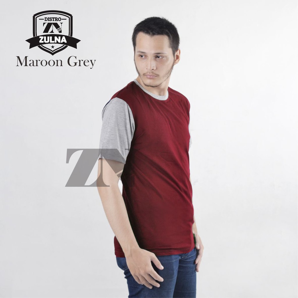  KAOS POLOS 2 WARNA MAROON GREY MISTY Shopee Indonesia