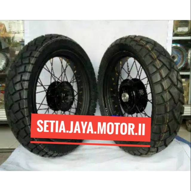 Sepaket Velg sprind xd 250 300 ring 17 ban luar dalam yamaha Scorpio.1set lengkap bonus stel scorpio