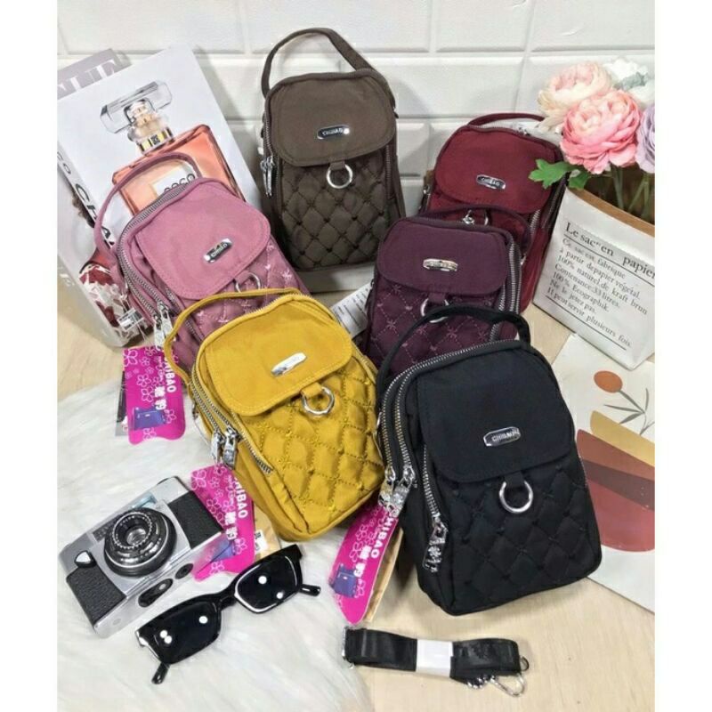 TAS WANITA Ori CHIBAO BORDIR 2in1 Selempang Jinjing 4Sleting CB889