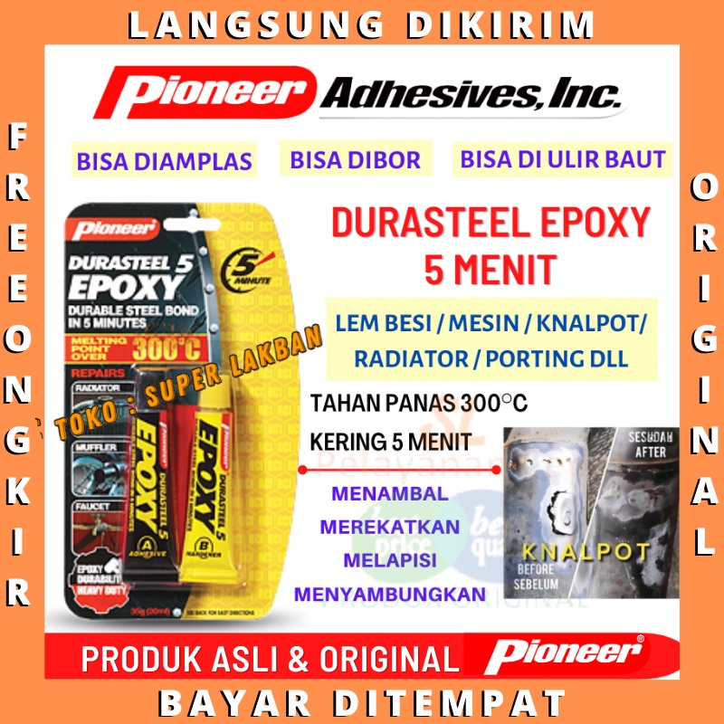 Lem Besi Tahan Panas 300C Durasteel Epoxy 5 Menit Lem Mesin Radiator