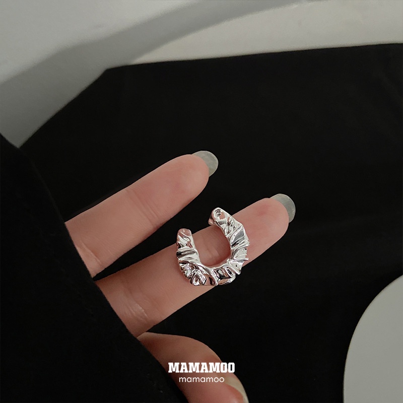 Cincin Model Terbuka Bentuk U Gaya retro hip hop Untuk Wanita