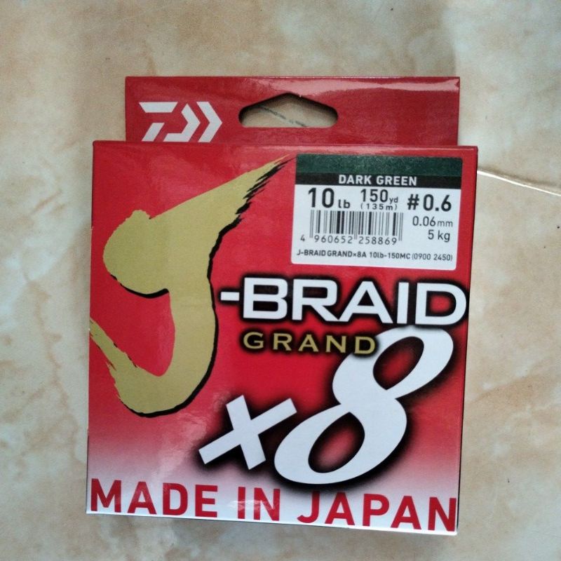 pe daiwa j-braid 150 yrd